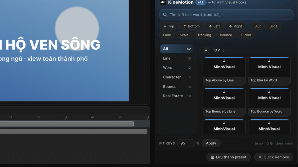 KineMotion – Bộ preset In / Out cho video bất động sản