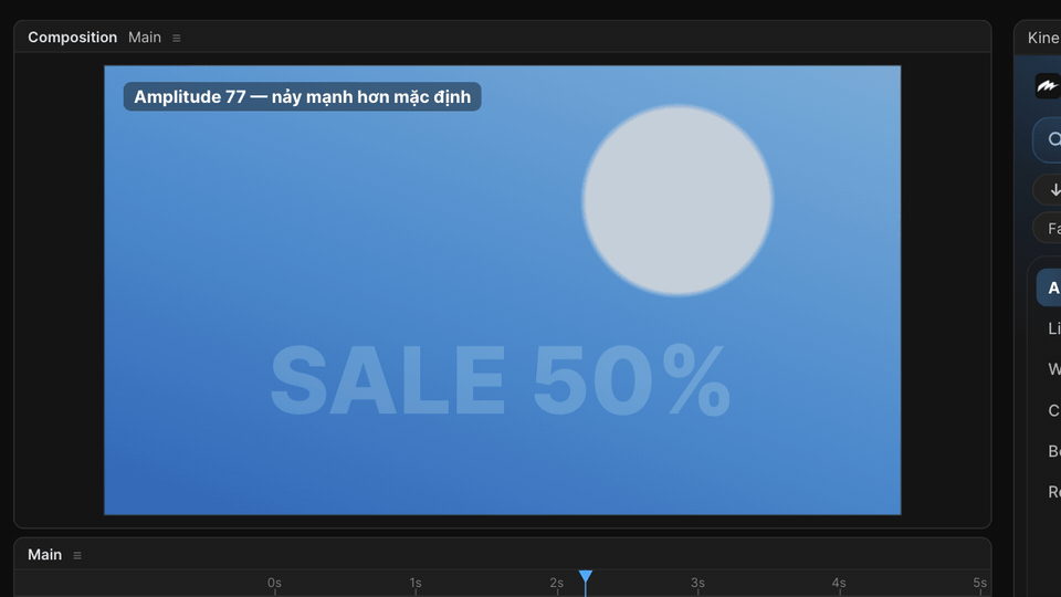 KineMotion – Giữ lại thông số bạn đã chỉnh