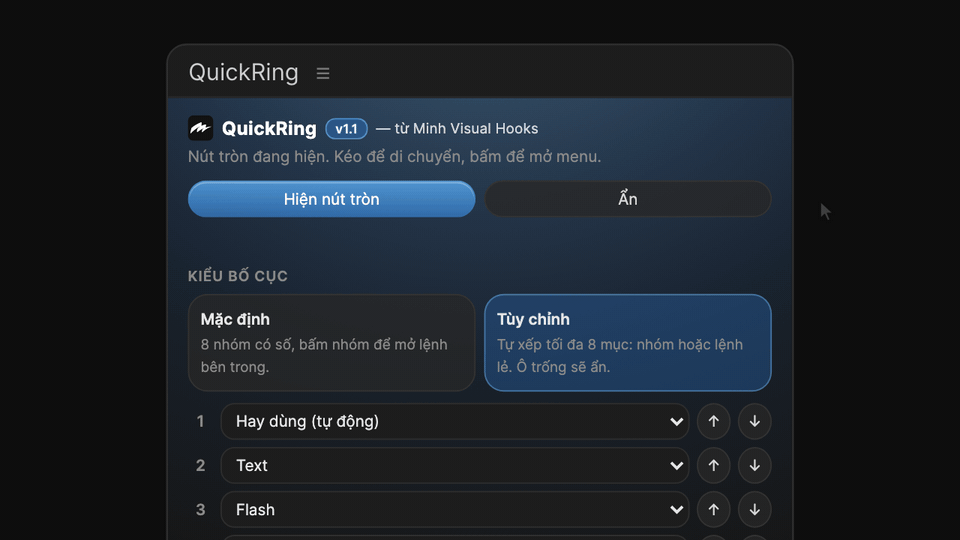 QuickRing – Tự xếp vòng tròn